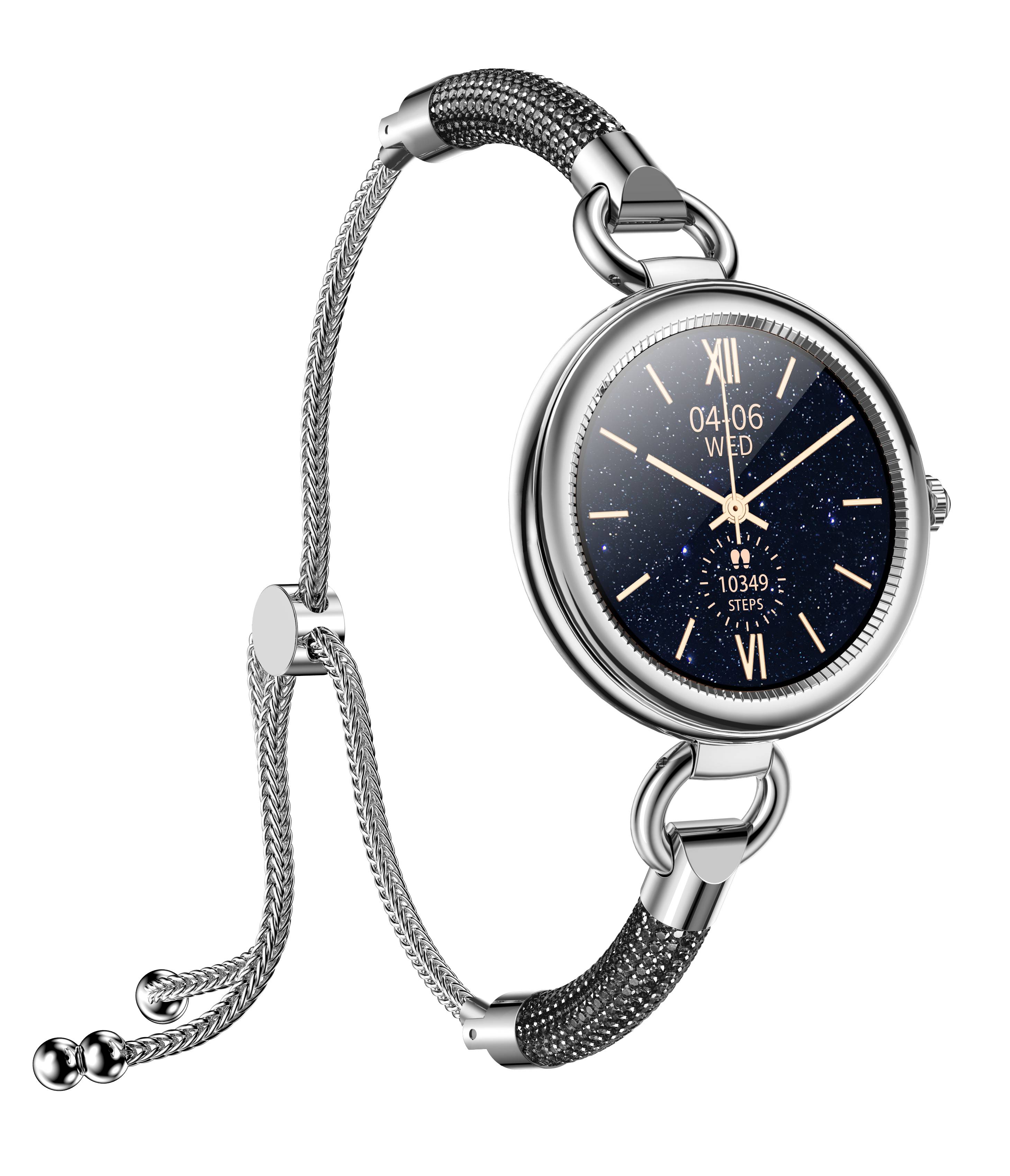 Elegante Smartwatch mit Herzfrequenz, Schrittzähler, Kalorien, Sportmodi, IP67 Black