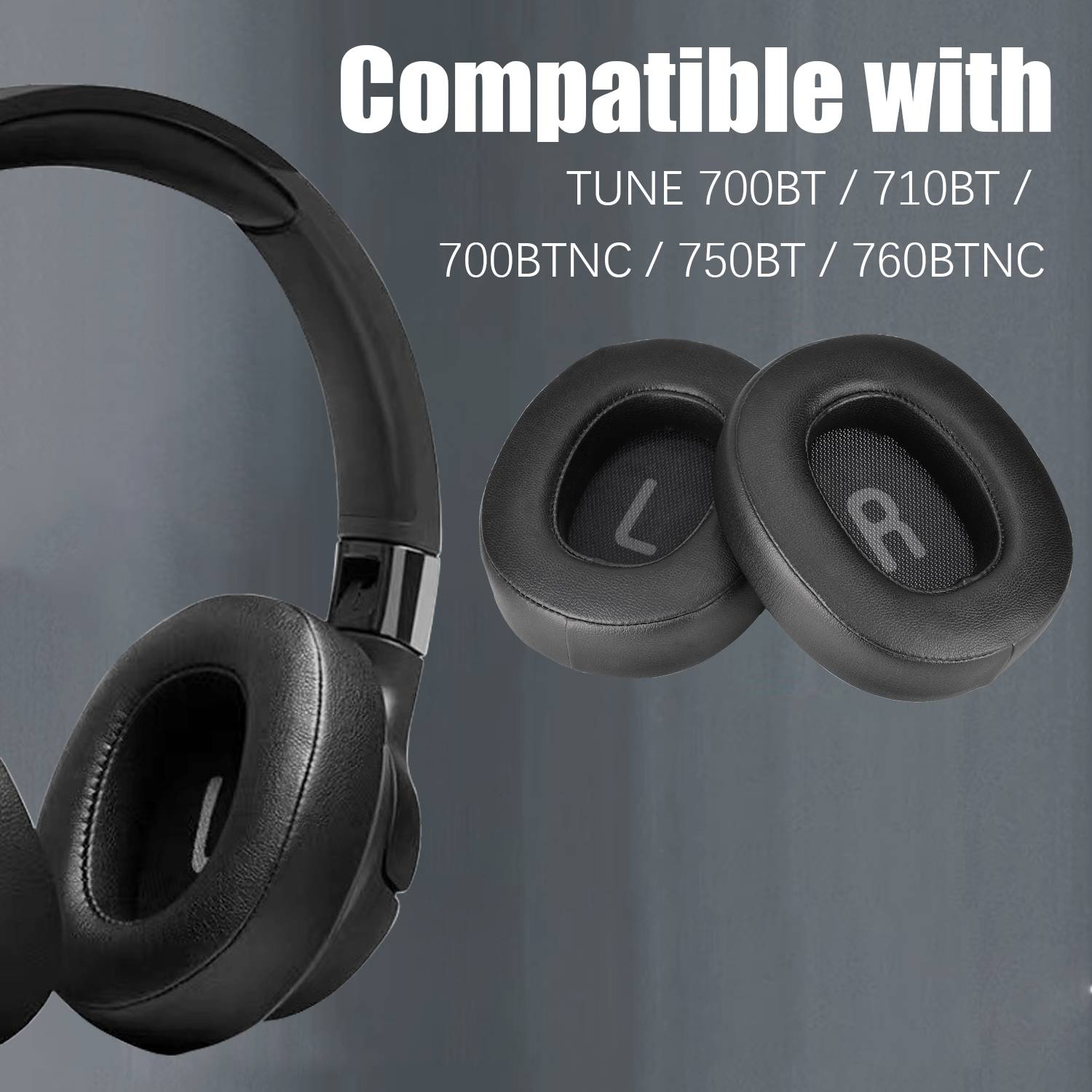 1 Paar Ohrpolster für JBL TUNE 700BT/710BT/700BTNC/750BT/760BTNC Black