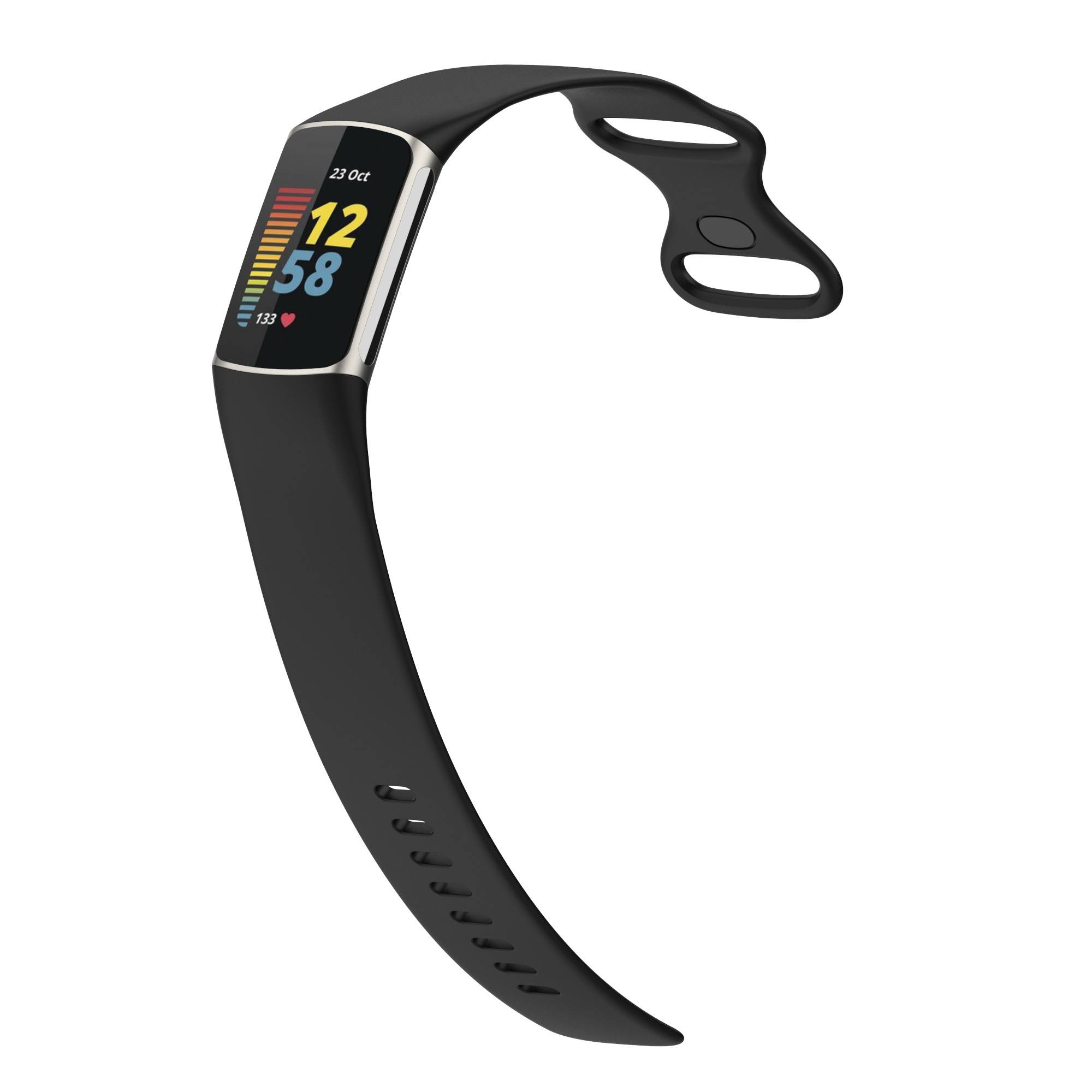Silikonarmband für Fitbit Charge 5 und Charge 6 Black M