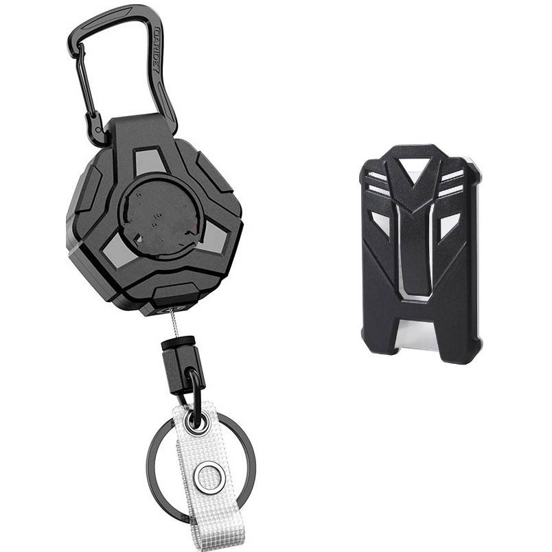 Ausziehbarer Jo-Jo-Kartenhalter für Zugangskarte, Ausweis Black