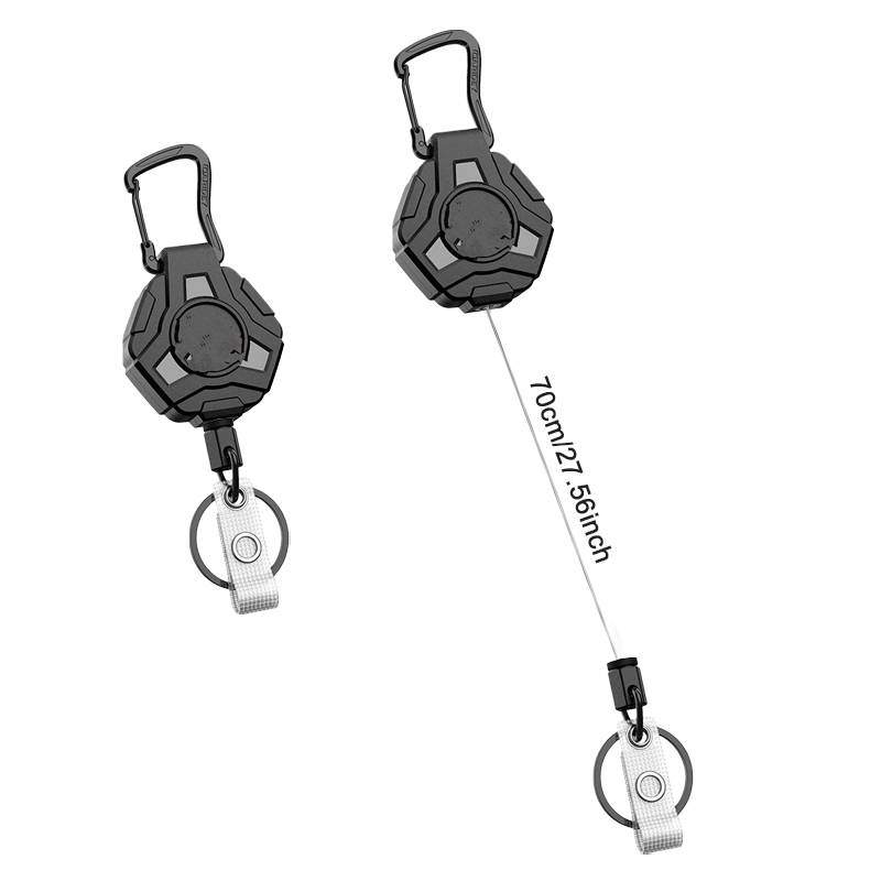 Ausziehbarer Jo-Jo-Kartenhalter für Zugangskarte, Ausweis Black