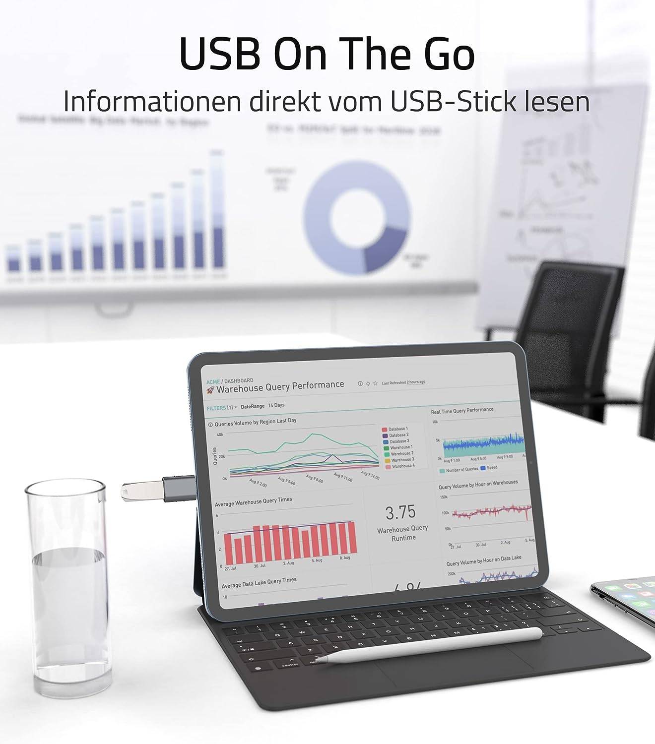 USB 3.2 zu USB-C OTG-Adapter 10 Gbit/s Silver