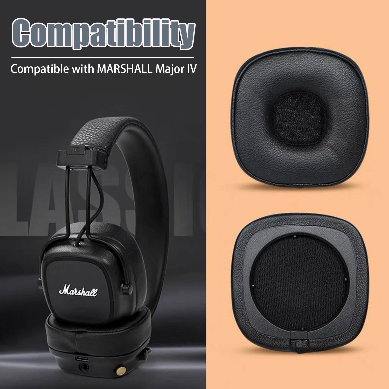 1 Paar Ohrpolster für MARSHALL Major IV Black