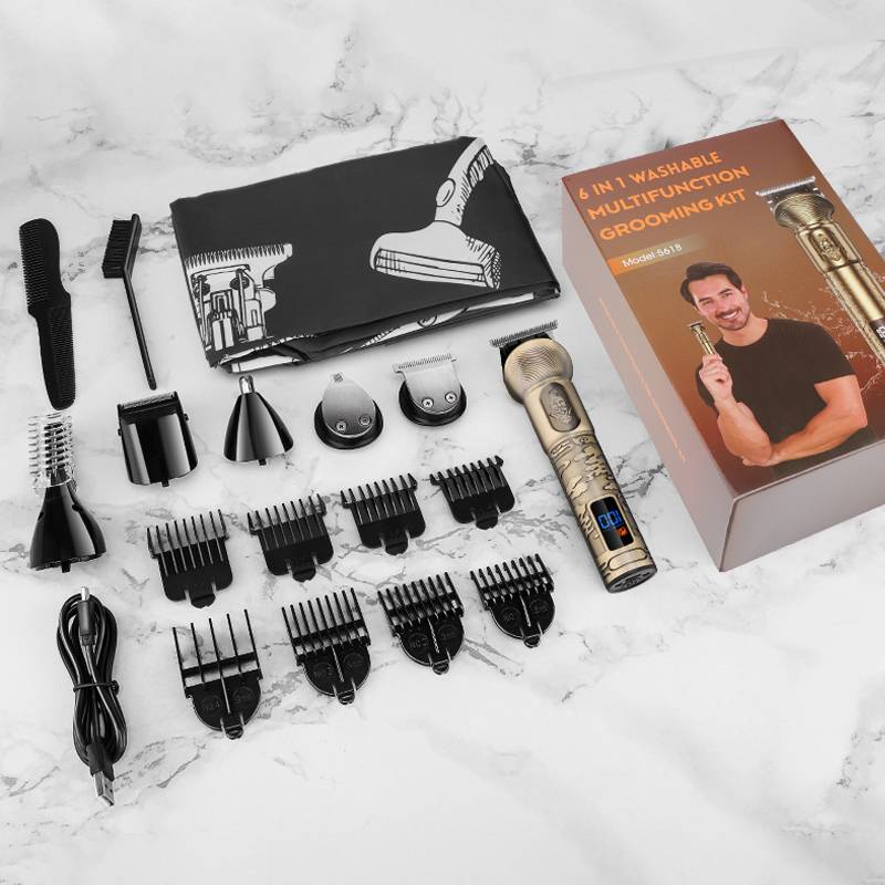 6-in-1-Bartschneider, Nasen-Präzisionstrimmer, IPX4, starker Motor, geräuscharm Bronze