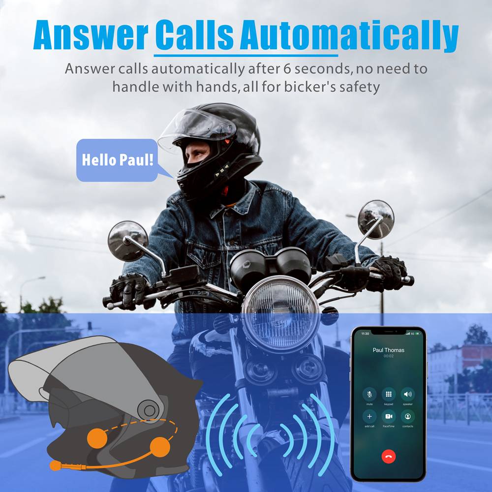 MC-Kopfhörer für Motorradhelm Bluetooth 5.2