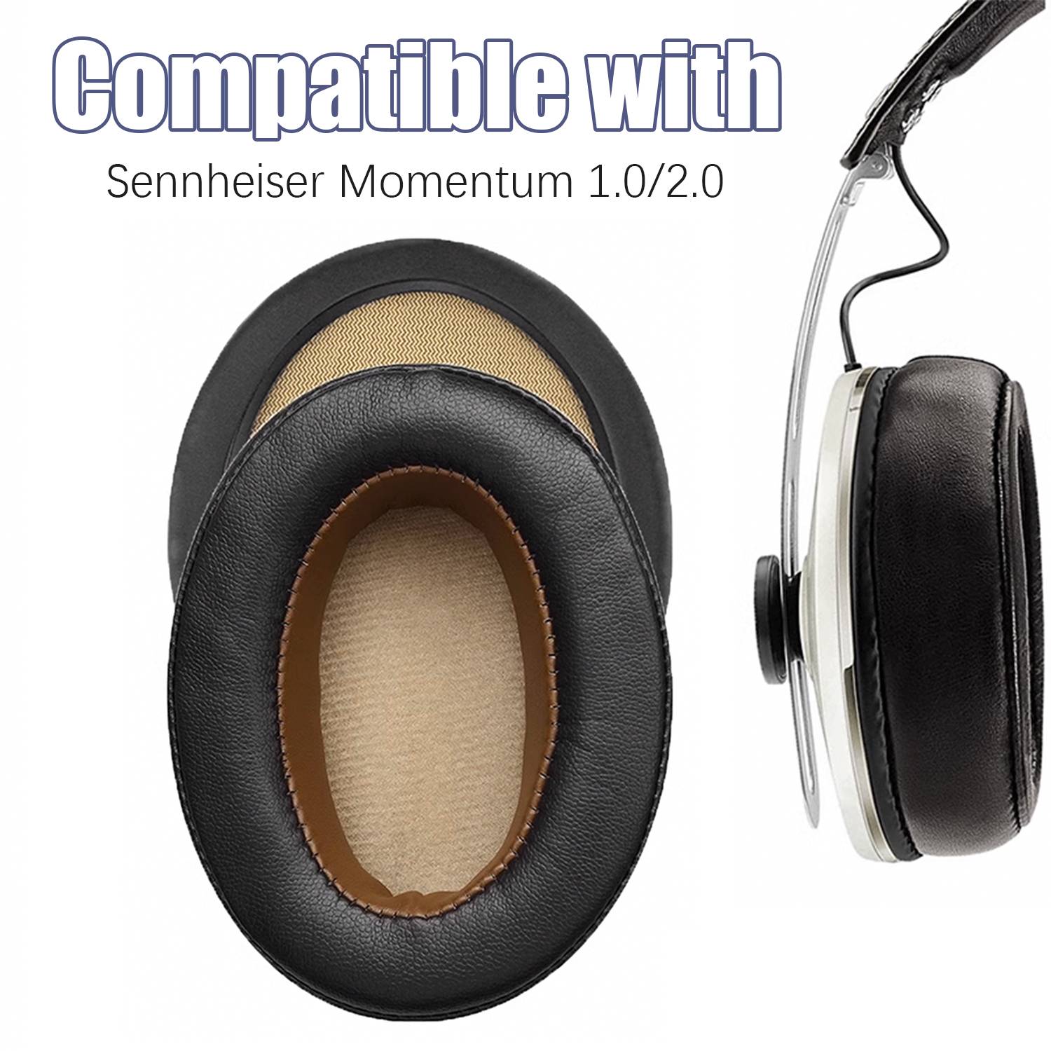 Ersatz-Ohrpolster aus für Sennheiser Momentum 1.0/2.0 Black