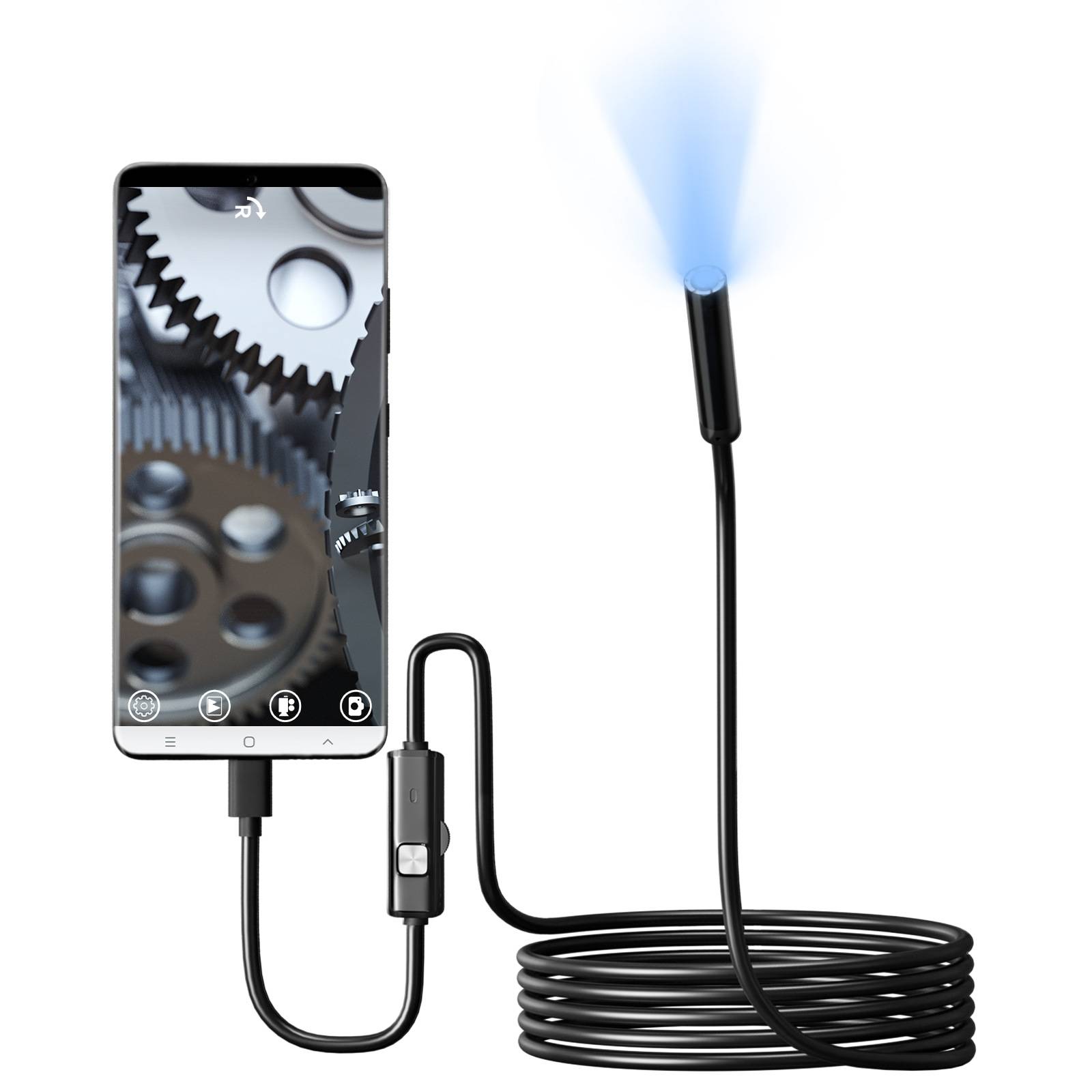 USB-C-Endoskop für Android/Windows IP67 wasserdicht Black 3.5m
