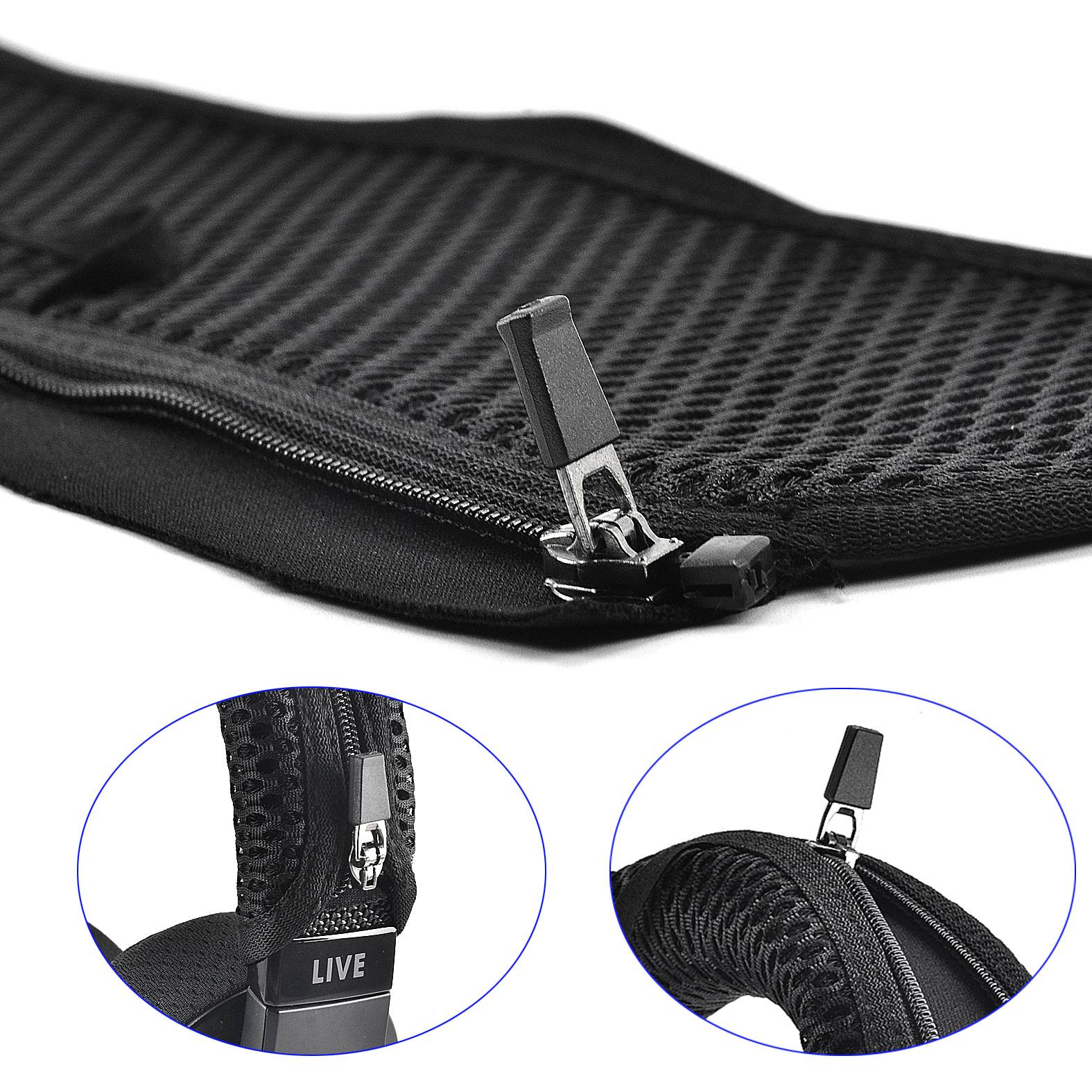Polyester Kopfbügelbezug für Kopfhörer – Schwarz 30x8x0.5cm, kompatibel mit Sony WH-1000XM5, JBL Tune/Live, Marshall-Serie Black