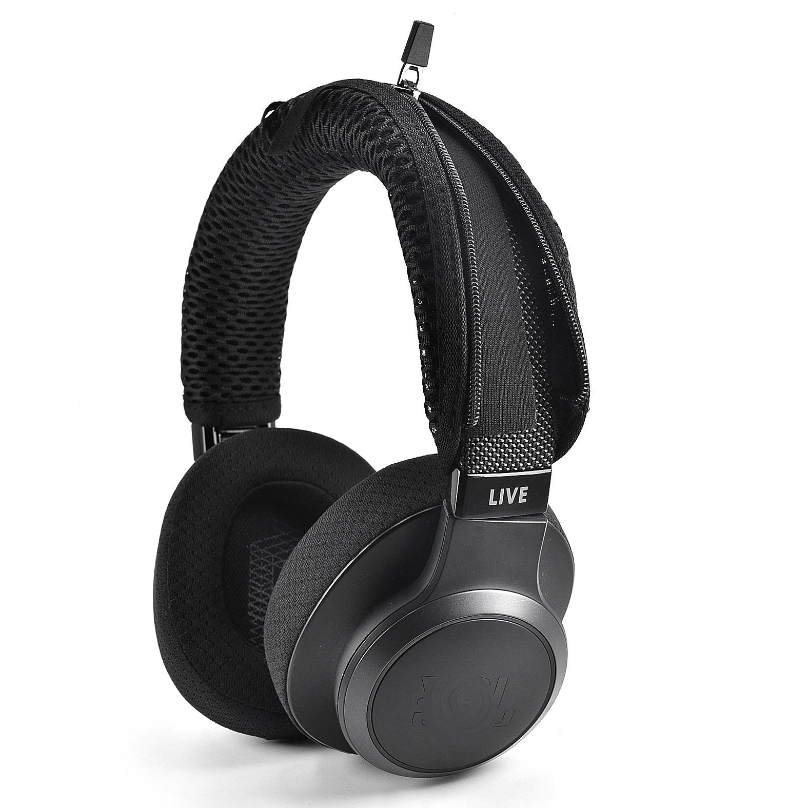 Polyester Kopfbügelbezug für Kopfhörer – Schwarz 30x8x0.5cm, kompatibel mit Sony WH-1000XM5, JBL Tune/Live, Marshall-Serie Black