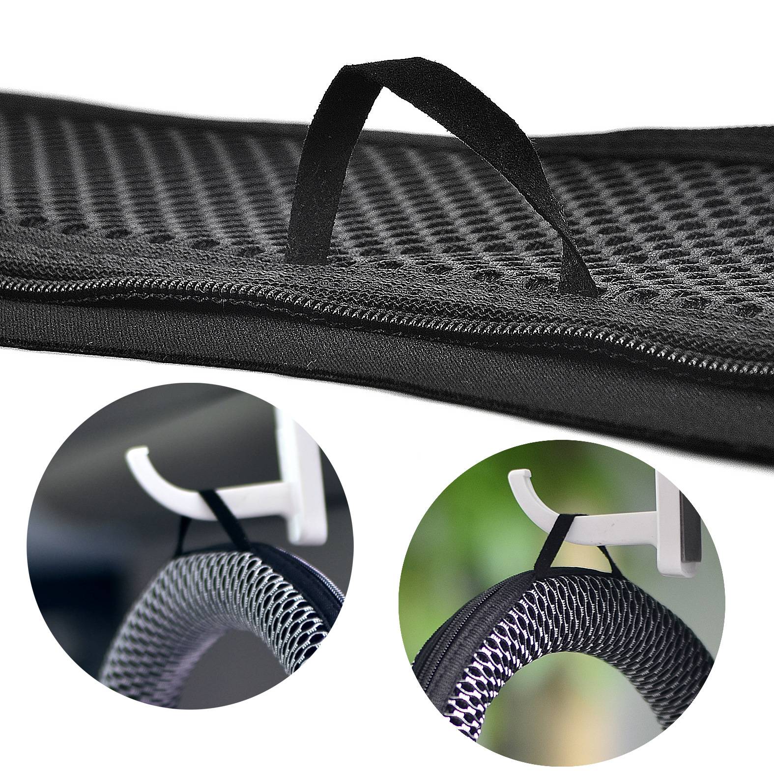 Polyester Kopfbügelbezug für Kopfhörer – Schwarz 30x8x0.5cm, kompatibel mit Sony WH-1000XM5, JBL Tune/Live, Marshall-Serie Black