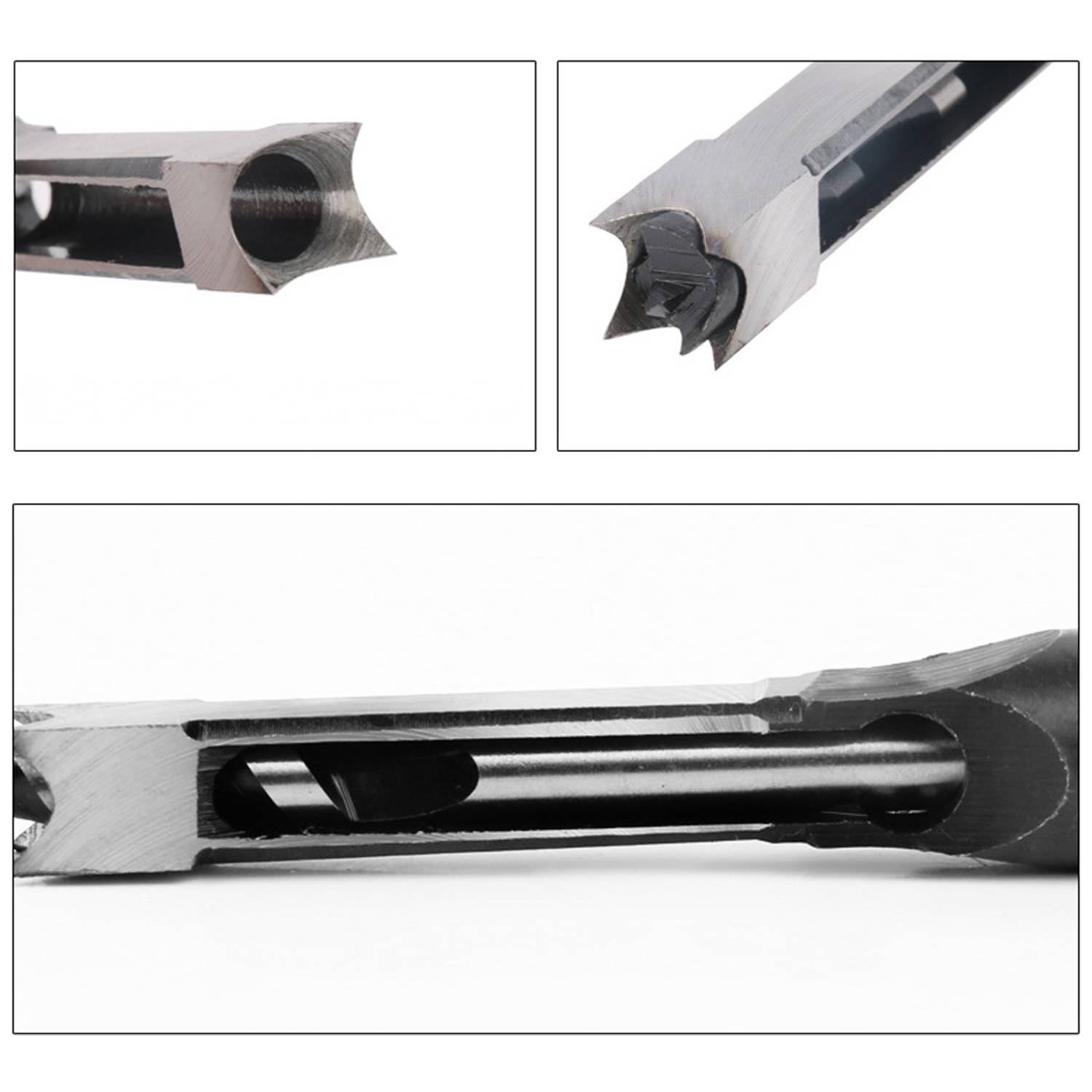 4-teiliges Vierkantlochbohrer-Set für die Holzbearbeitung Silver