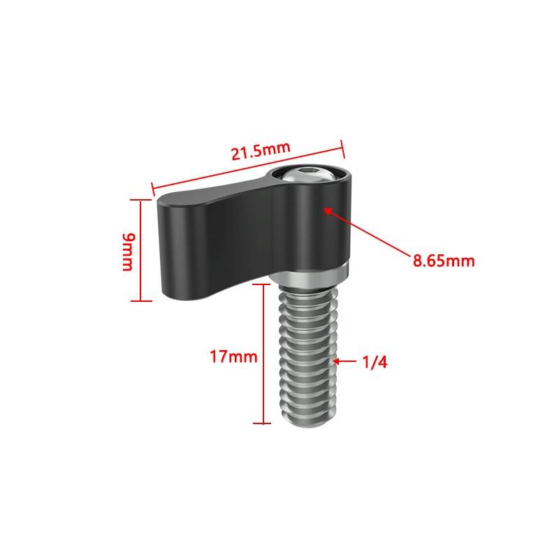 1/4 verstellbarer L-Typ-Schraubknopf mit handfestem Verriegelungsgriff Black 17 mm