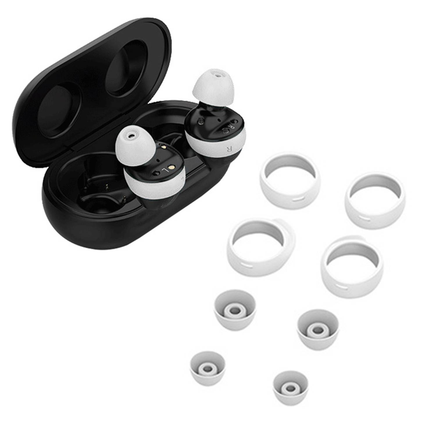 4 Paar Silikon-Ohrstöpsel Ohrkappen für Samsung Galaxy Buds SM-R170 White
