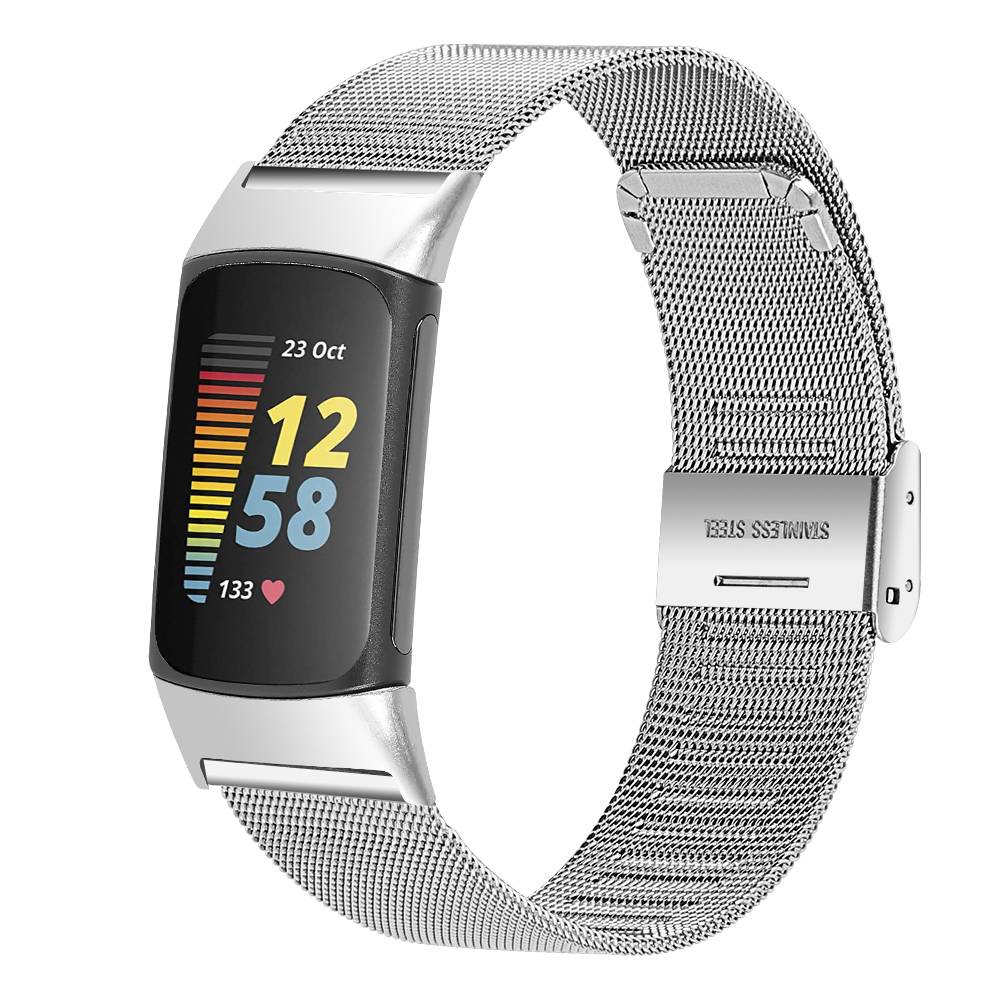 Edelstahlarmband für Fitbit Charge 5 Charge 6 Silver