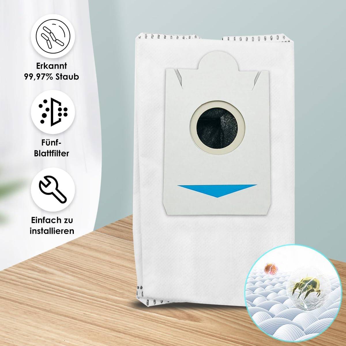 Staubsaugerbeutel für Ecovacs Deebot X2 Omni 6er-Pack