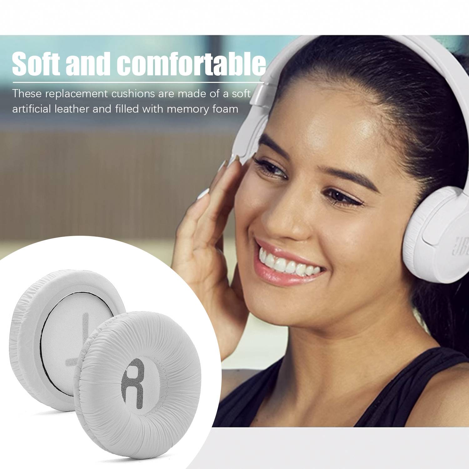 Ohrpolster für JBL JR300 T450BT T500BT Tune600 White