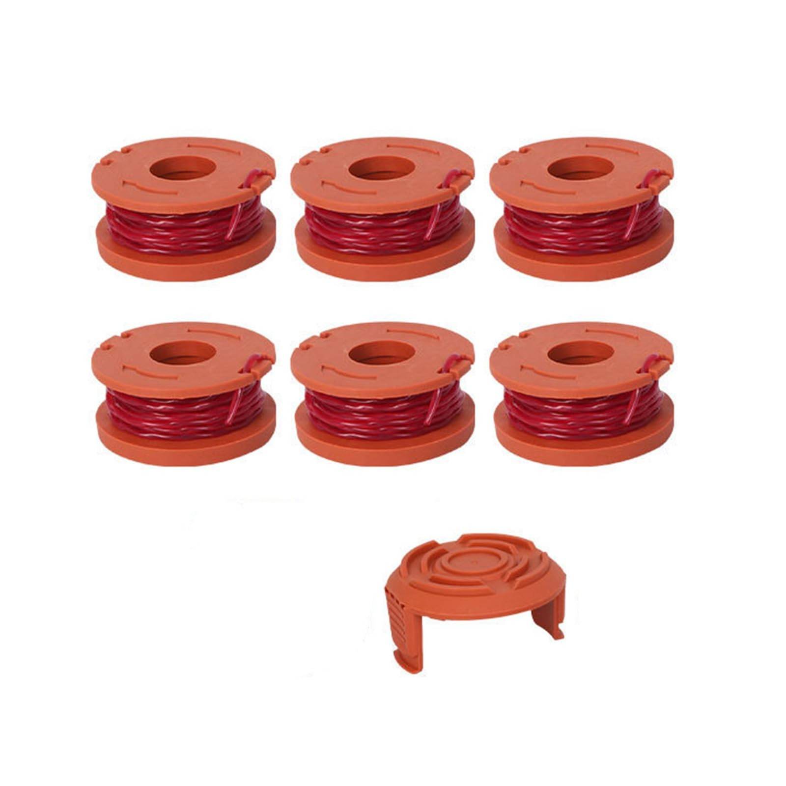 6er-Pack Ersatzspulen mit Trimmerfaden für Worx WA0010 Rasentrimmer Orange