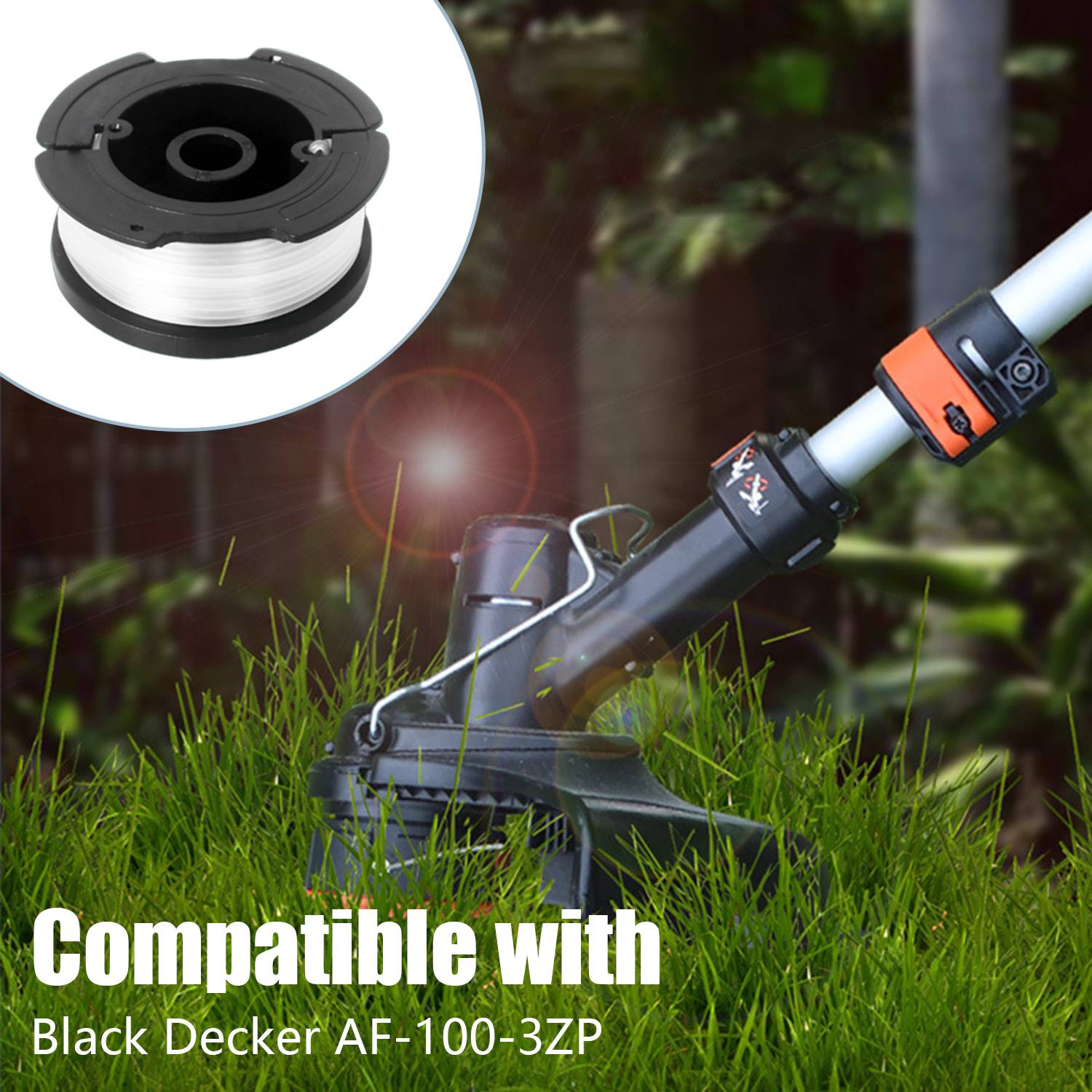 3er-Pack Ersatzspulen mit Trimmerfaden für Black Decker AF-100-3ZP Rasentrimmer