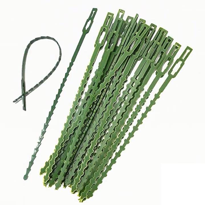 50 Packungen 11 cm Pflanzenbinder für den Garten, Bündelbinder, Kabelbinder mit Drehverschluss für Kletterpflanzen Green