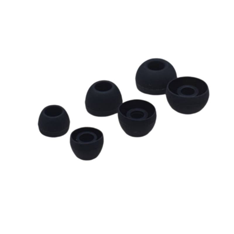 Silikon-Kopfhörer für 4,5–6 mm Kopfhörer, 3 Größen, 15 Paar Black