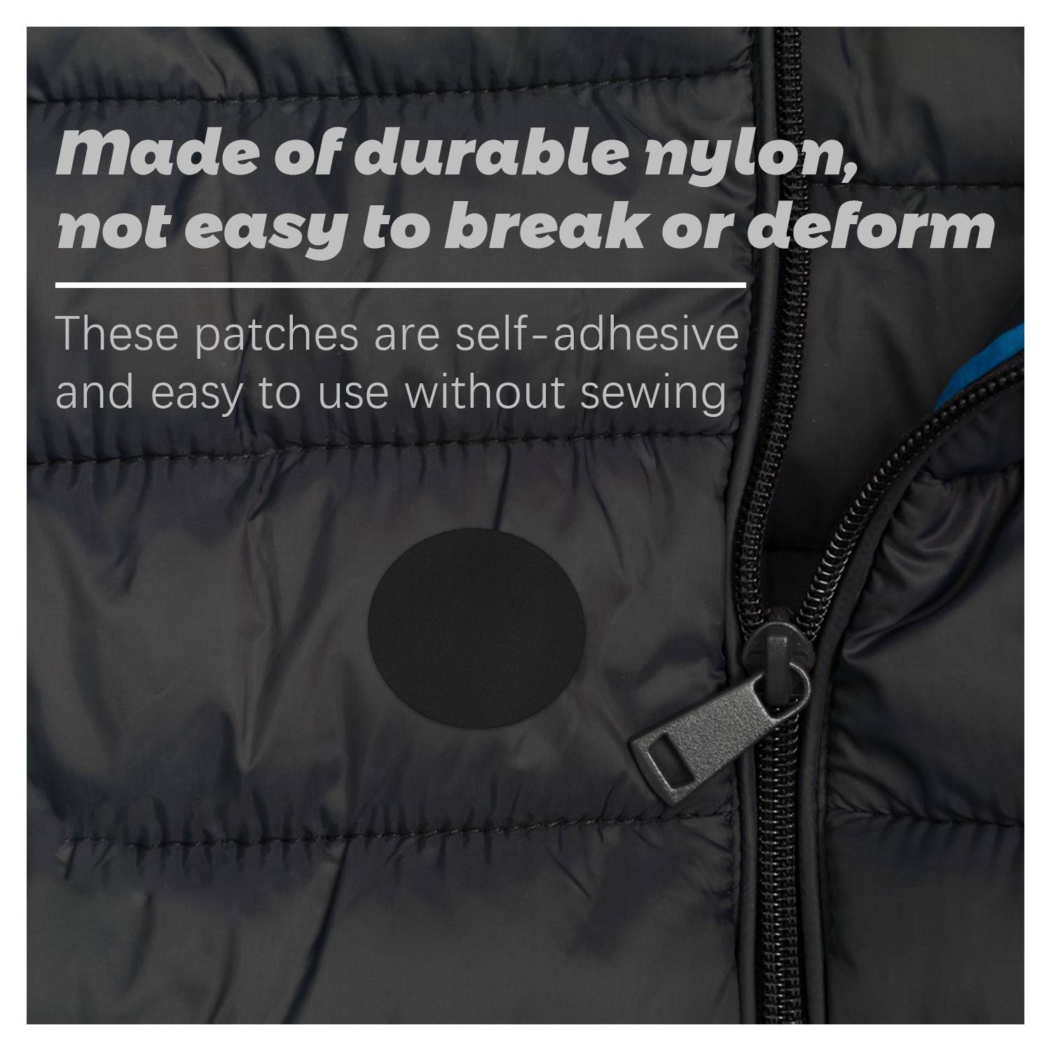 Selbstklebende wasserdichte Reparaturflicken für Kleidung Black