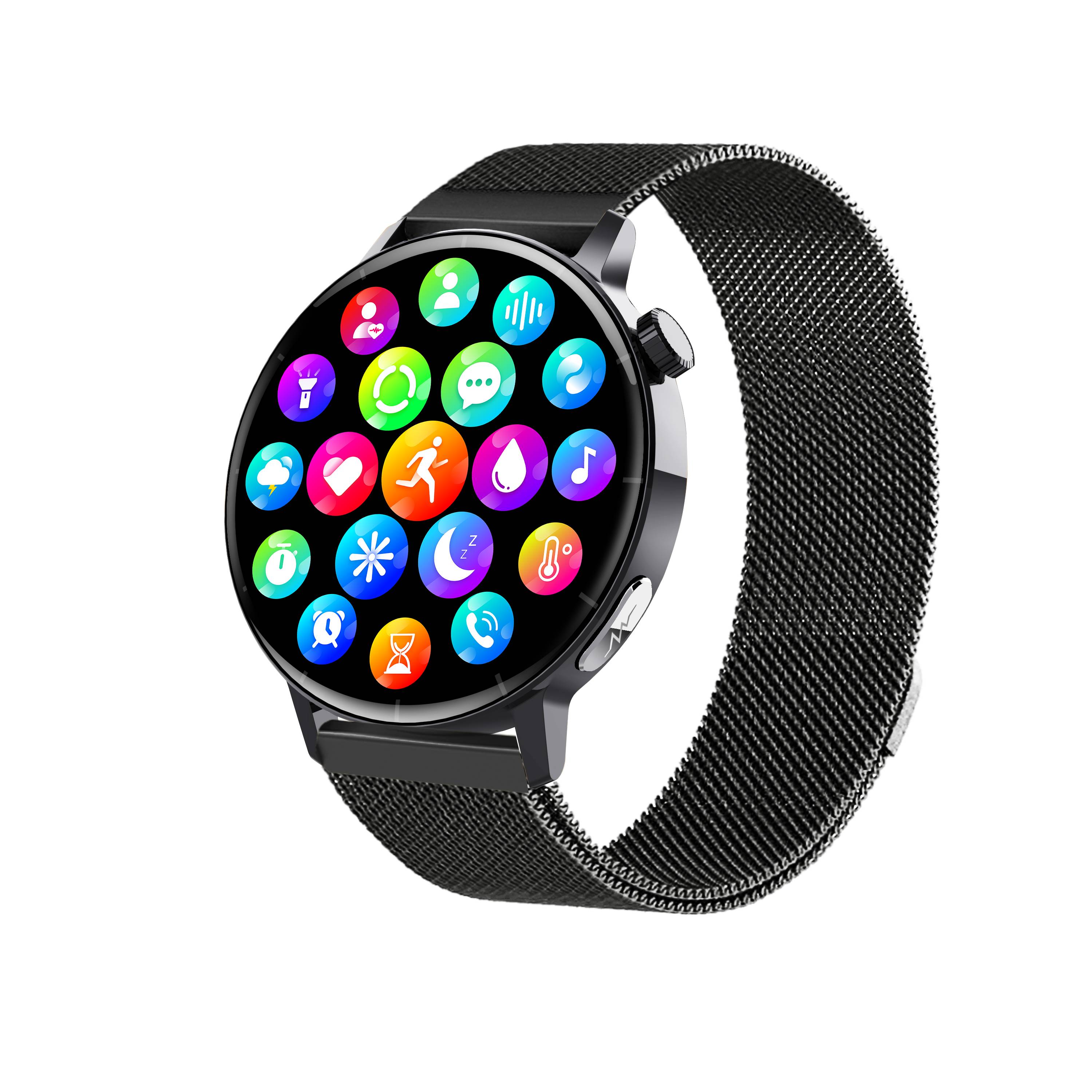 Smartwatch mit EKG-Herzfrequenz, Blutsauerstoff, Schlafüberwachung Stainlesssteelwatchband