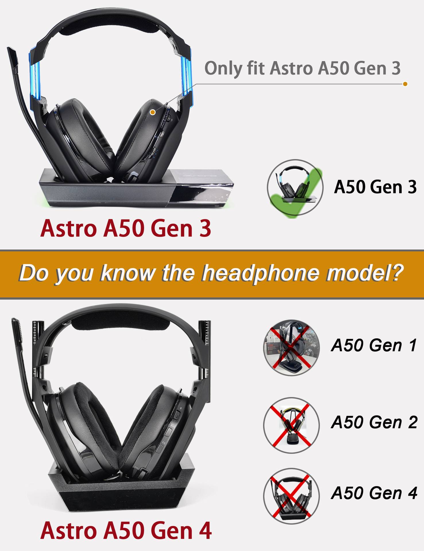 Magnetische Ohrpolster für Kopfhörer mit Schnalle für Astro A50 Gen3 PU+Highelasticcotton