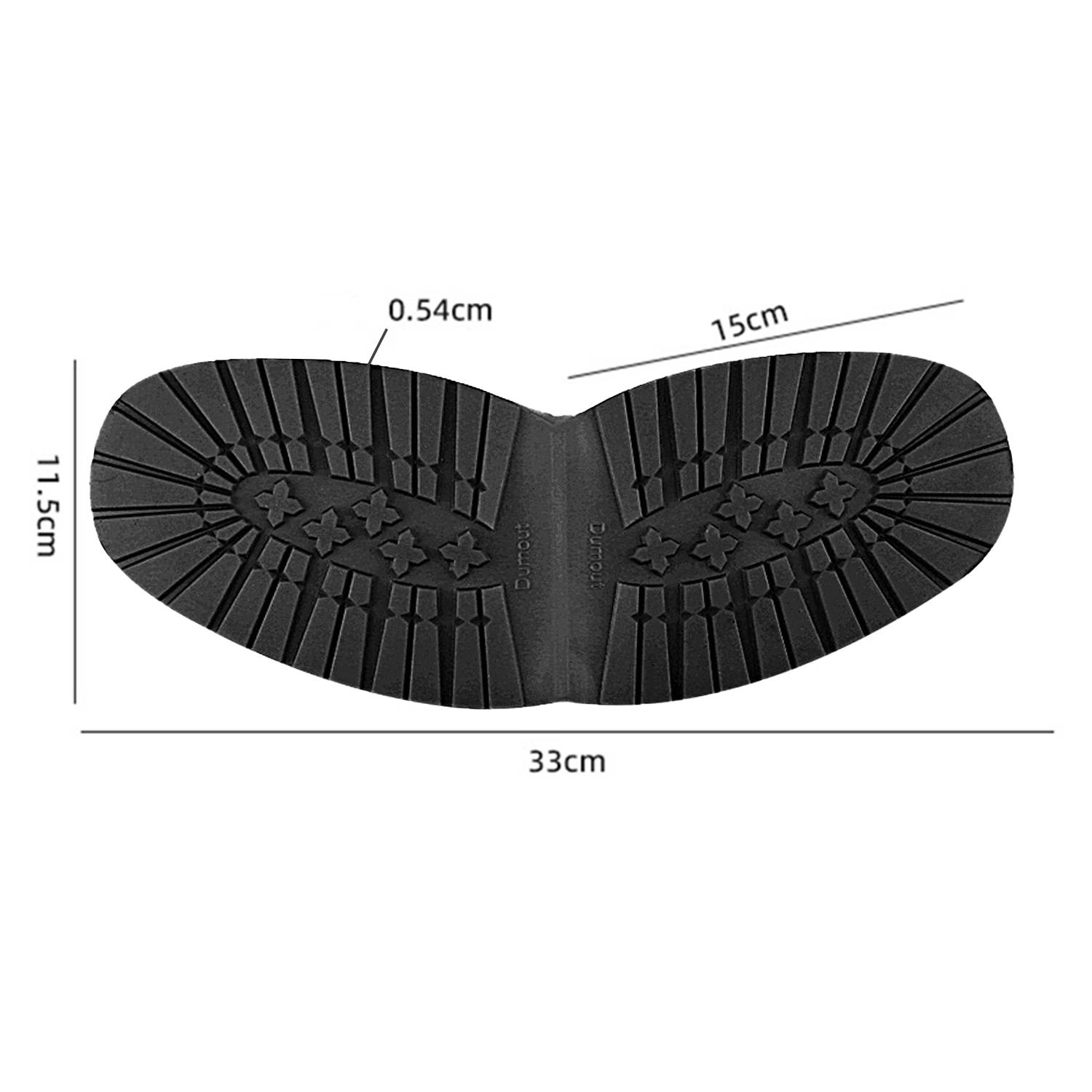 Ersatz-Vordersohle aus Gummi - Schuhsohlen zur Reparatur Black