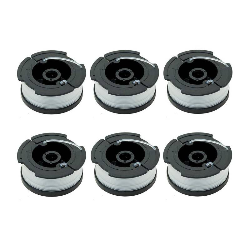 6er-Pack Trimmerdrahtspulen für Black & Decker Rasentrimmer Black