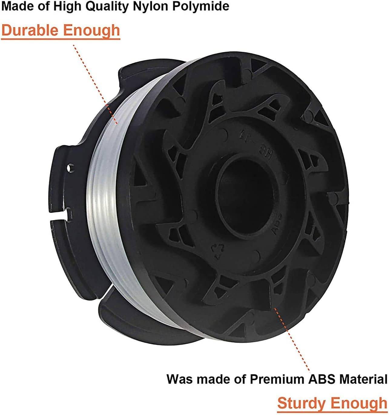 6er-Pack Trimmerdrahtspulen für Black & Decker Rasentrimmer Black