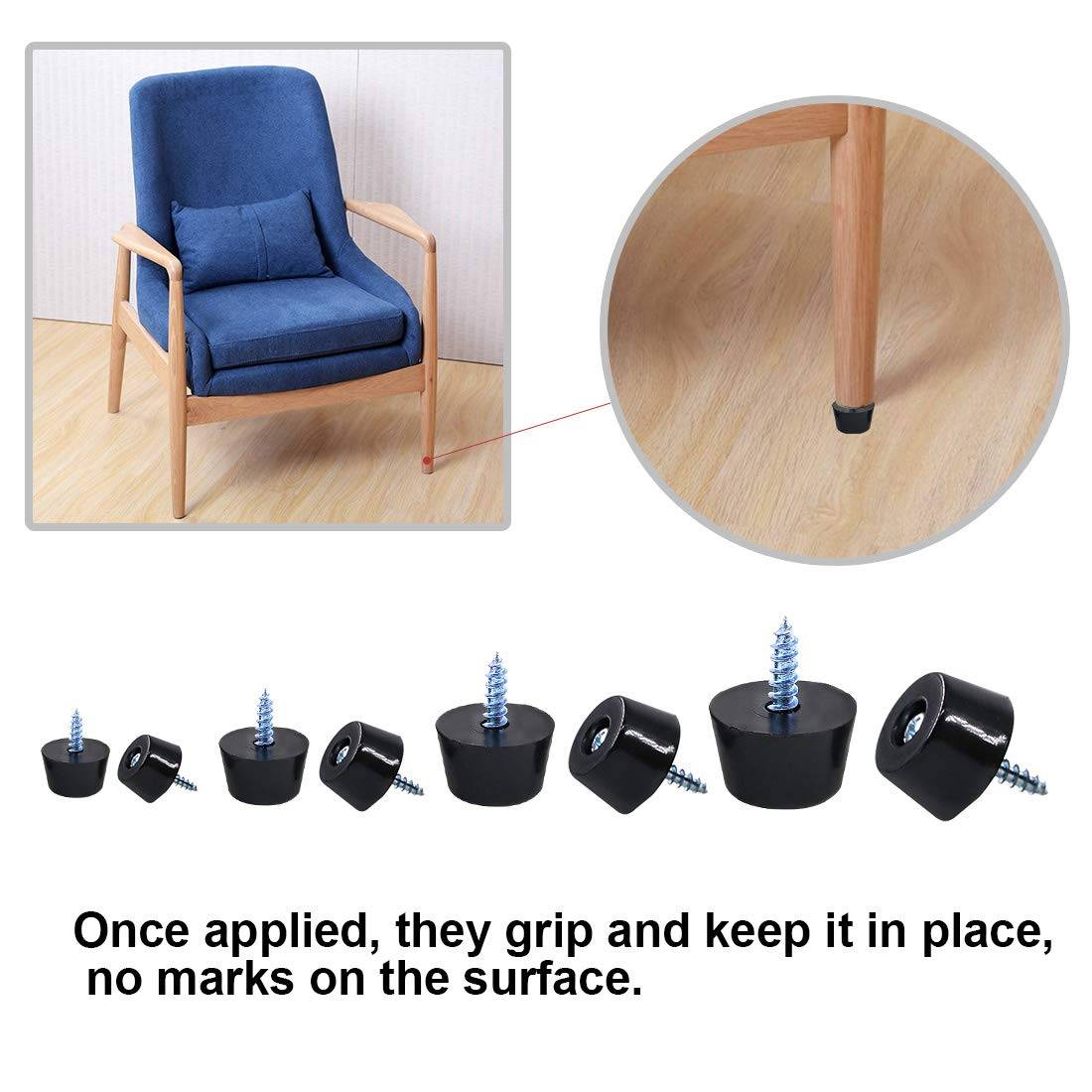 Runde Möbelfüße mit Schrauben, 50er-Pack 1.5x1.2x0.8 cm