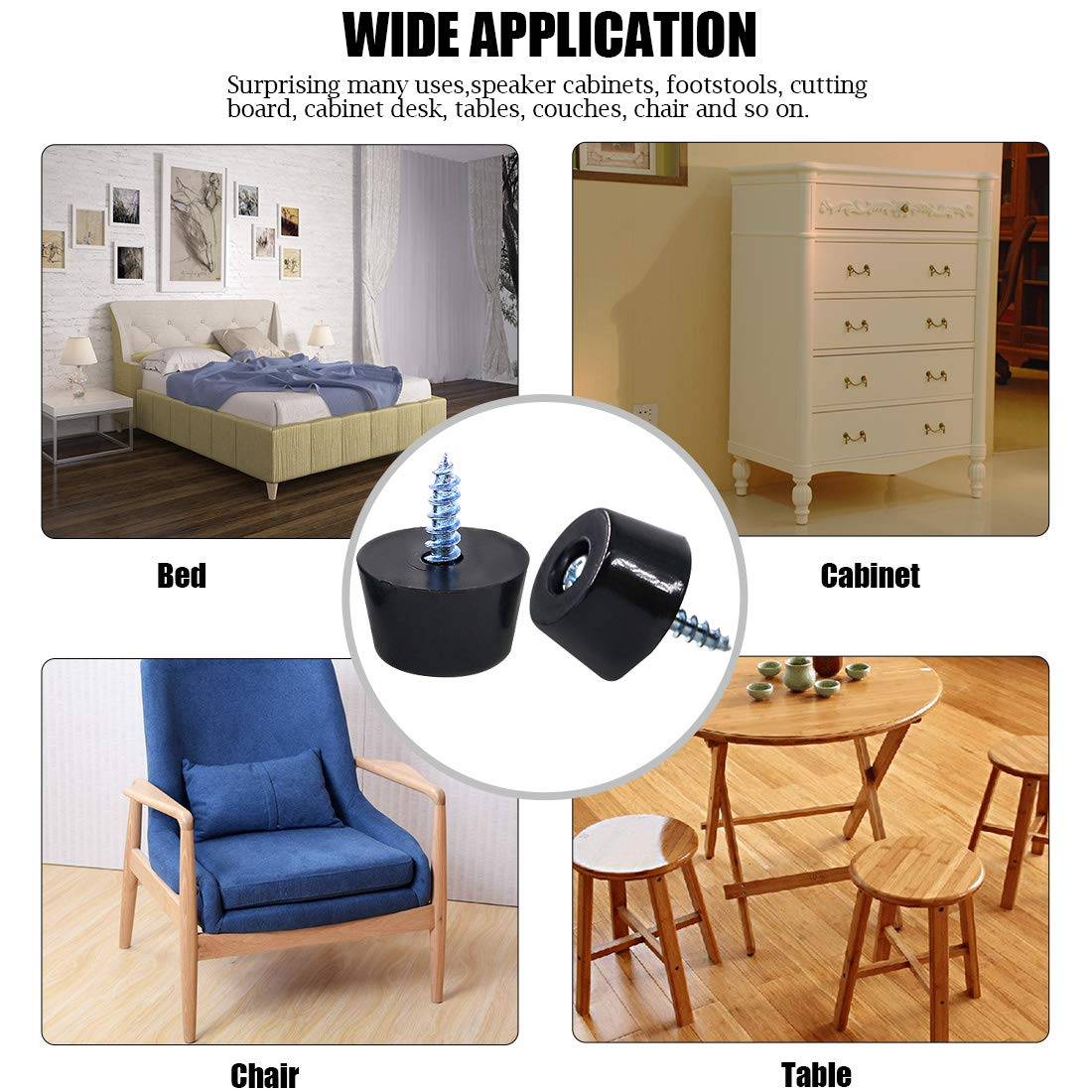 Runde Möbelfüße mit Schrauben, 50er-Pack 1.5x1.2x0.8 cm