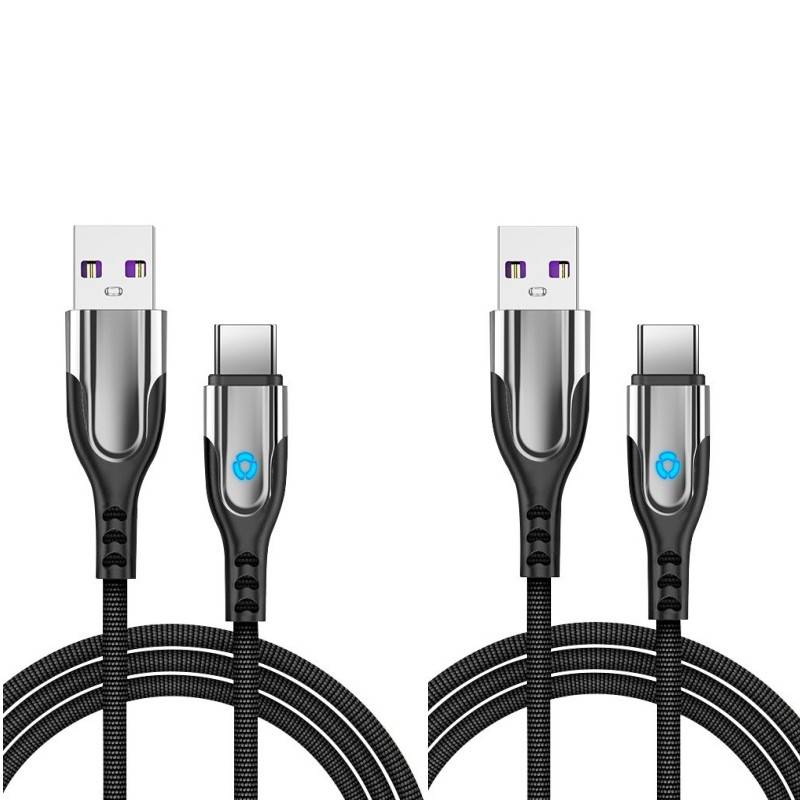 2er-Pack Typ-C-auf-USB-Kabel 3,1 A, Schnellladung/Datensynchronisierung, 1 m Black