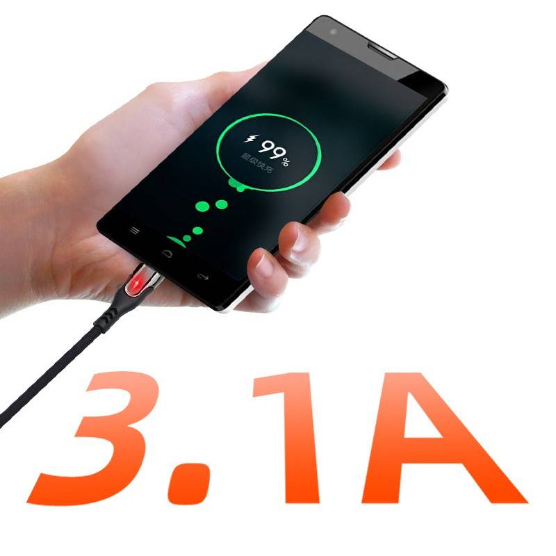 2er-Pack Typ-C-auf-USB-Kabel 3,1 A, Schnellladung/Datensynchronisierung, 1 m Black