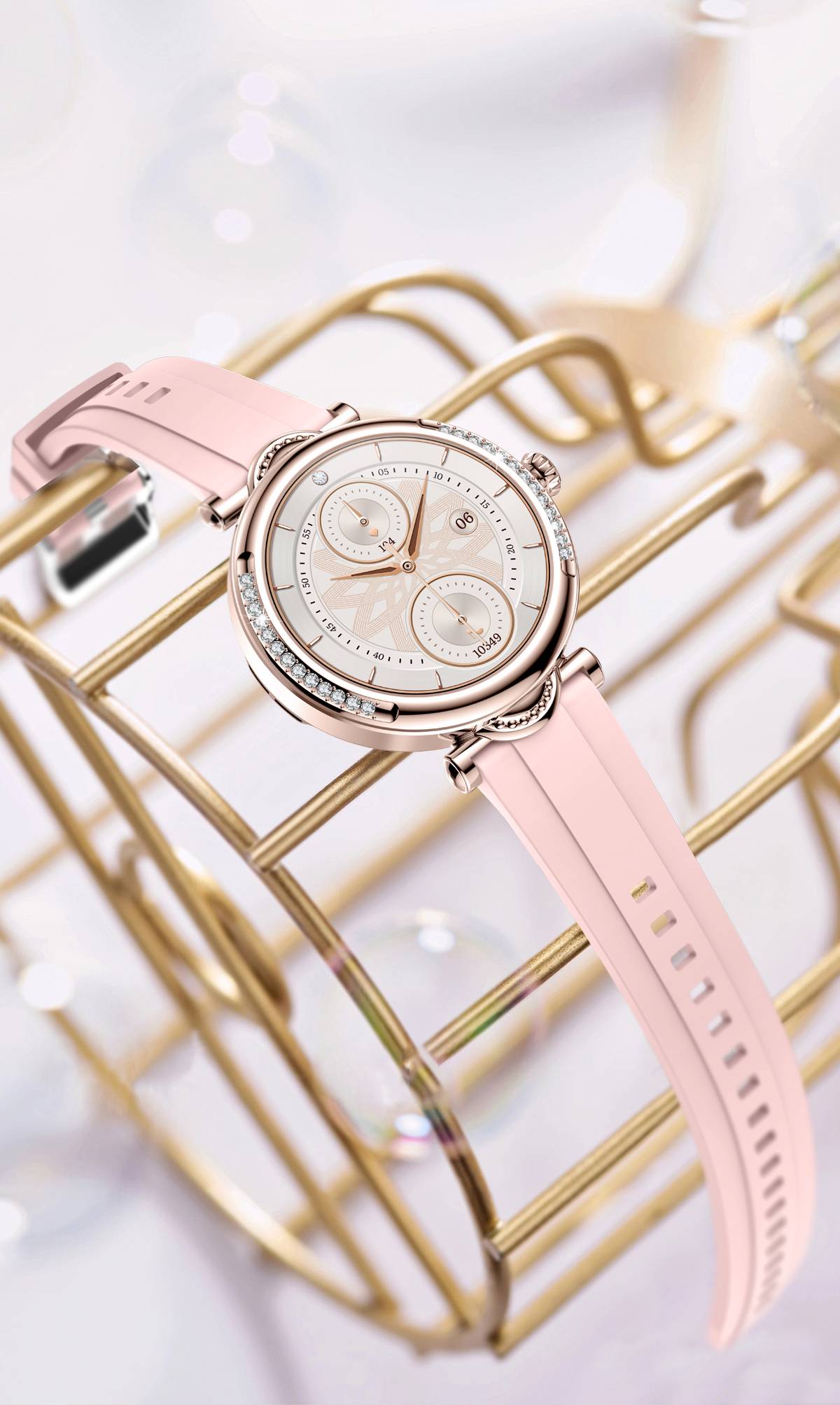 Smartwatch mit Herzfrequenzmesser, Schlafmonitor, Schrittzähler Pink