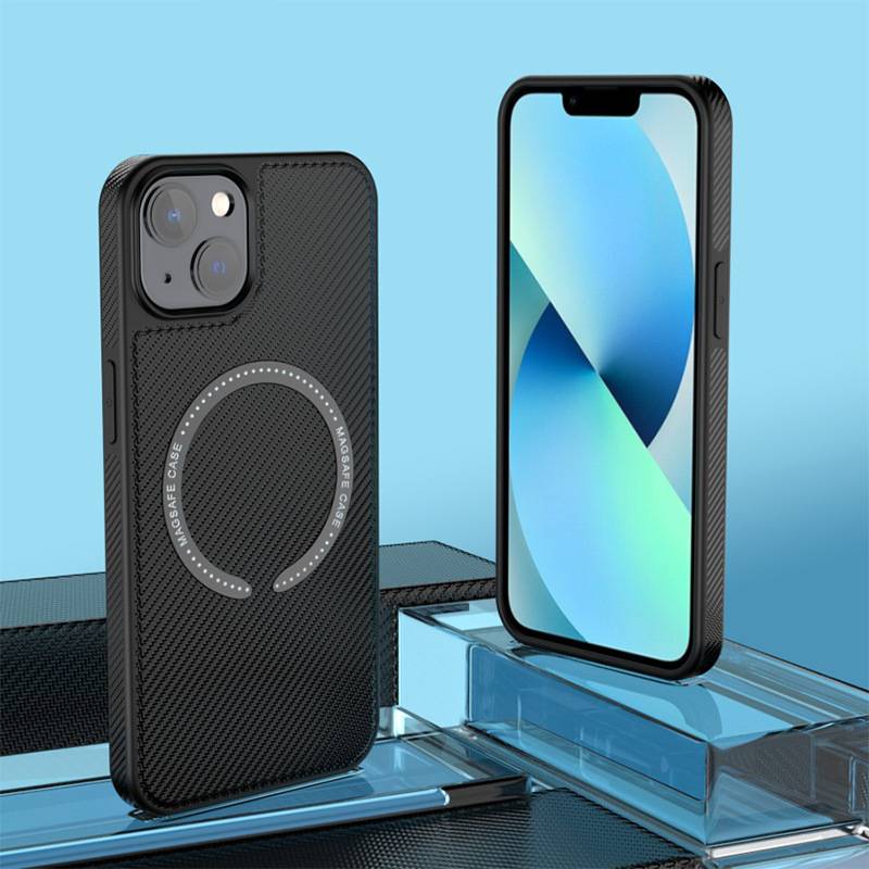 Magnetische Kohlefaser-Ladehülle für das iPhone Black iPhone 13