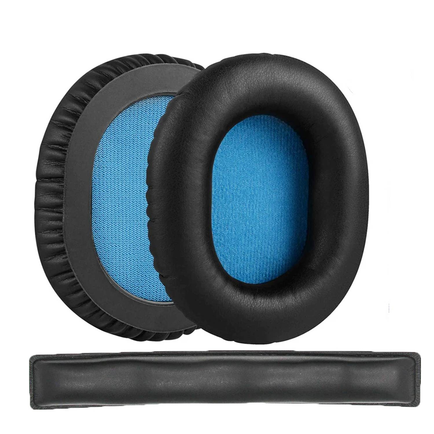 PU-Protein-Leder-Ohrpolster für Sennheiser HD8 DJ/HD6 Mix mit HD8-Kopfbügel Black