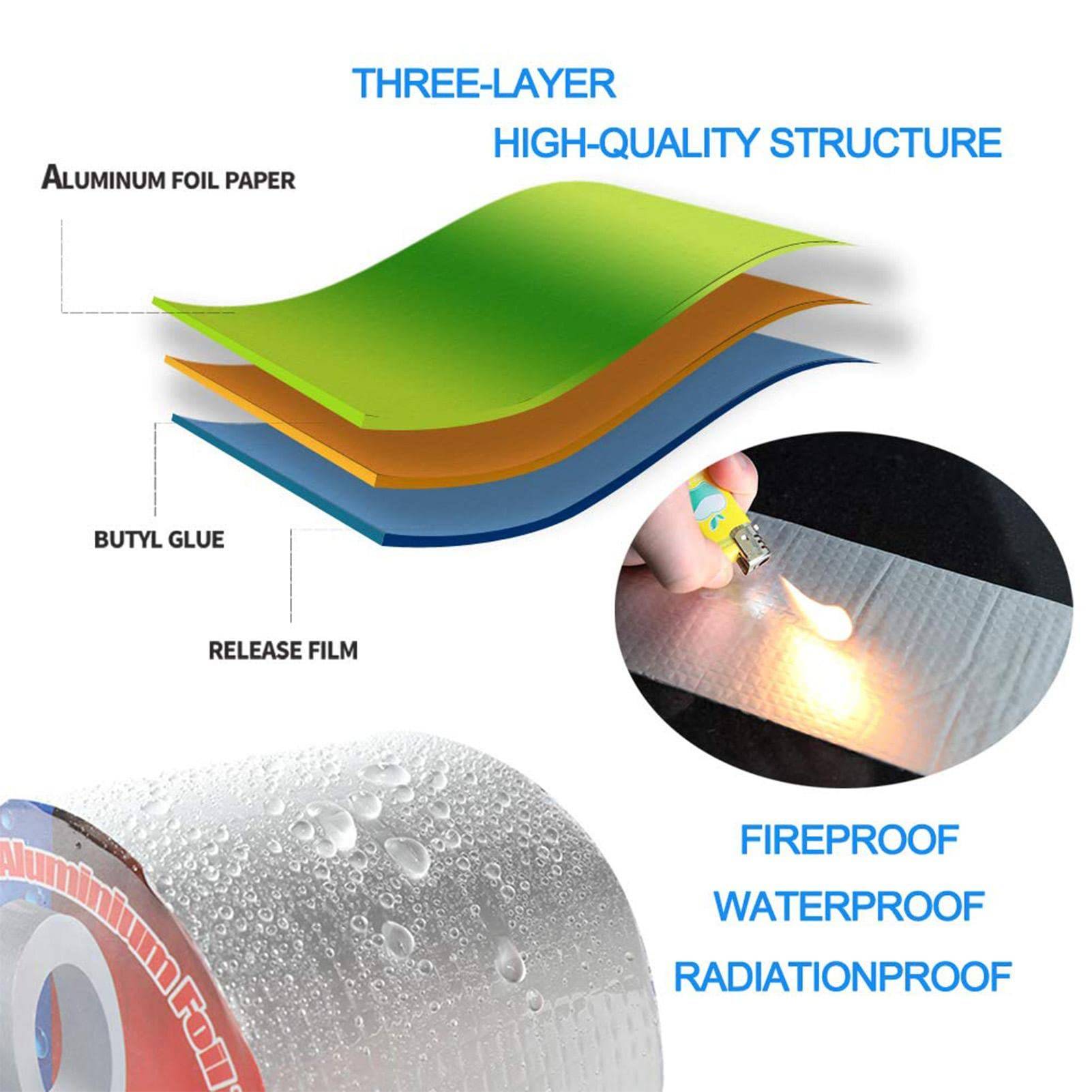Wasserdichtes Butylband, Aluminiumfolienband mit starkem Butylkautschuk Silver
