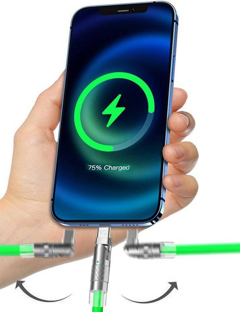 90° drehbares Ladekabel - 120W - 1,2 m Green