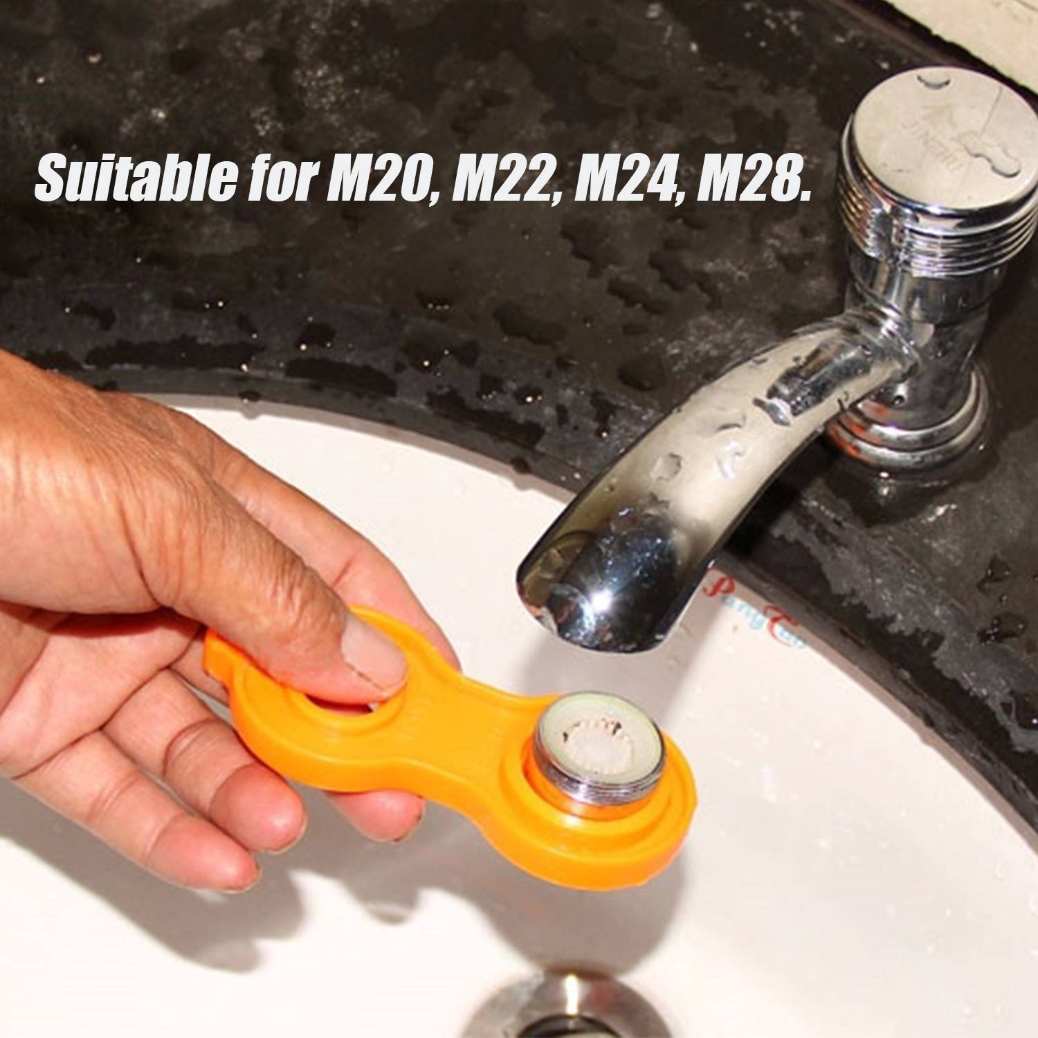 Sprinkler-Wasserhahn-Belüfter-Werkzeug, Schraubenschlüssel, Sanitär-Reparaturwerkzeug Orange