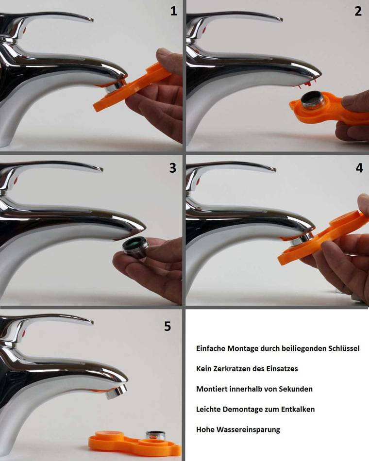 Sprinkler-Wasserhahn-Belüfter-Werkzeug, Schraubenschlüssel, Sanitär-Reparaturwerkzeug Orange