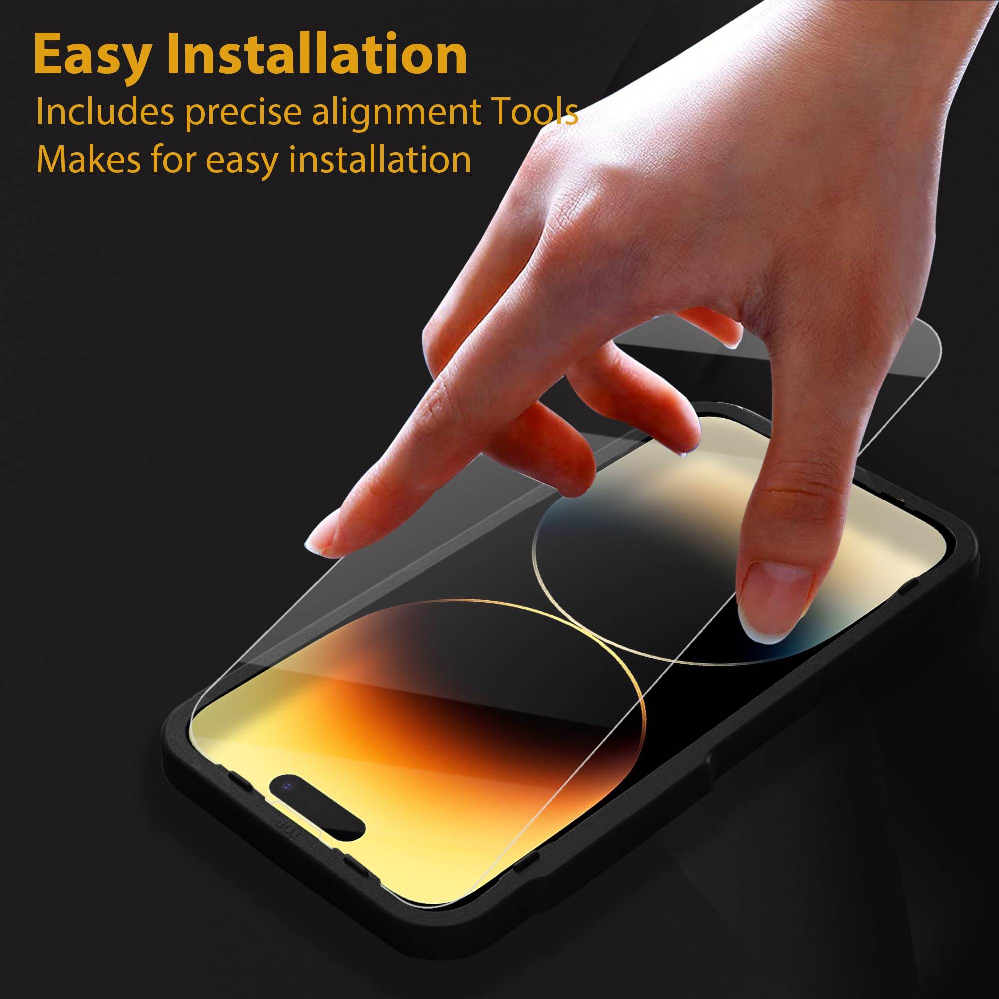 HD-Hartglasfolie aus Aluminiumlegierung, vollständige Abdeckung, sturzsicher, für iPhone Transparent iPhone 14 Pro