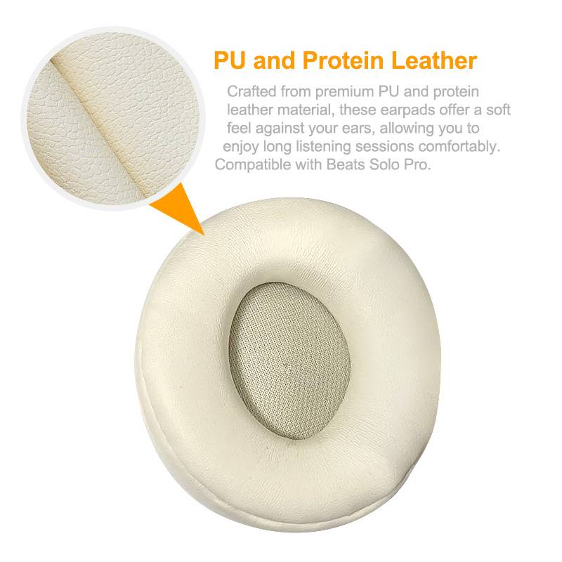 1 Paar PU-Protein-Leder-Ohrpolster für Beats Solo Pro White
