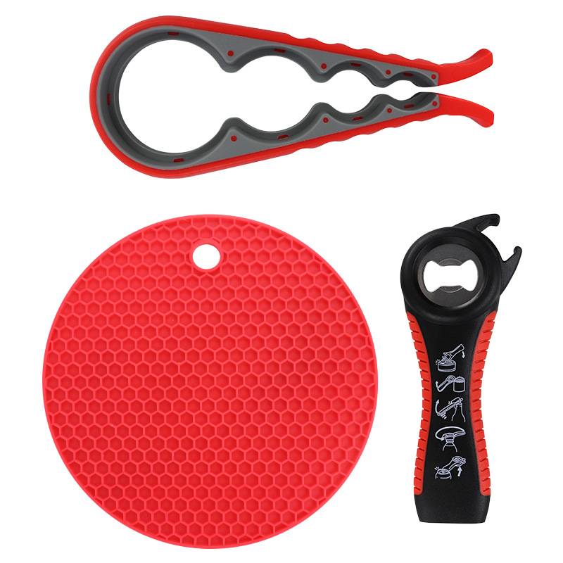 Multifunktionaler Dosenöffner in 3 Teilen Red