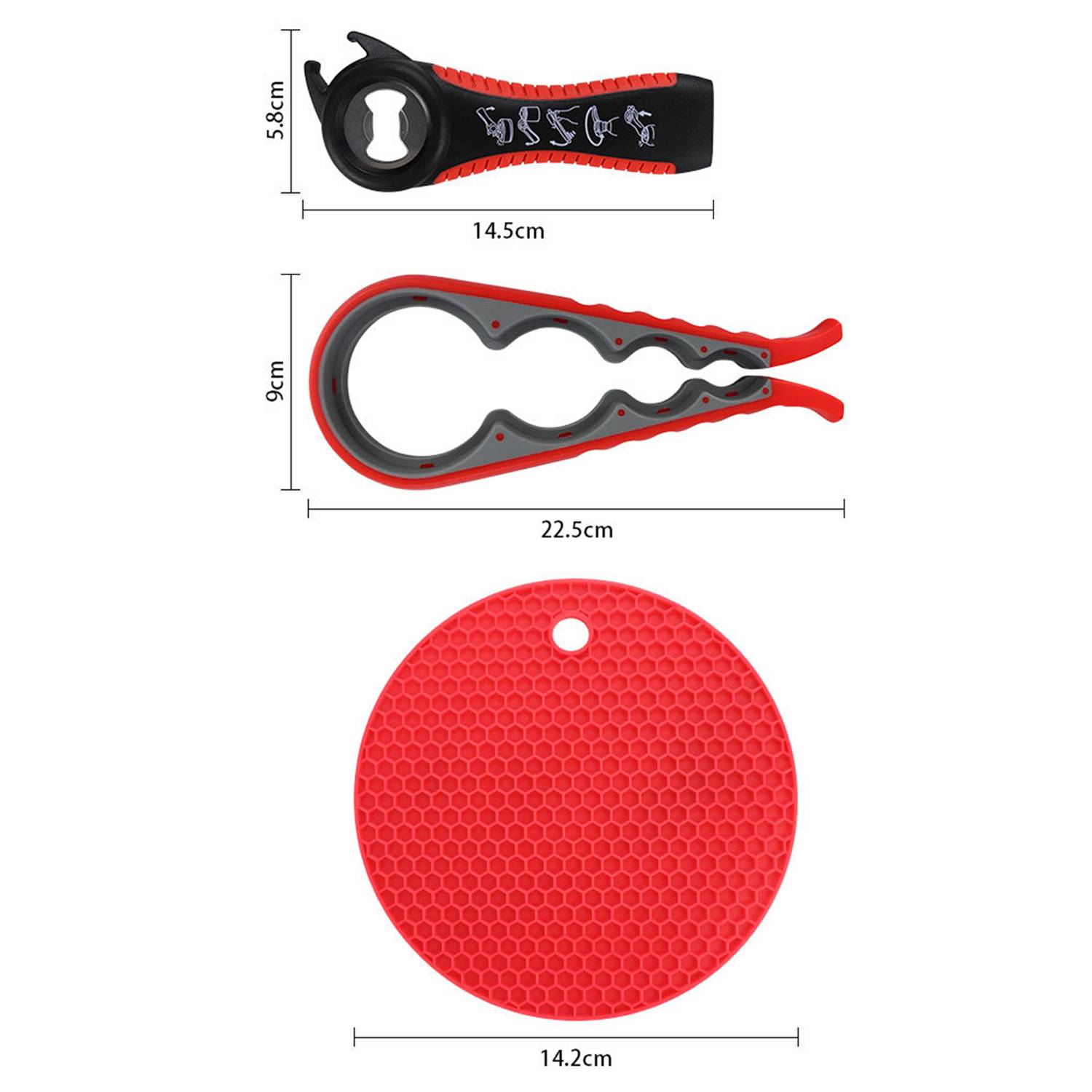 Multifunktionaler Dosenöffner in 3 Teilen Red