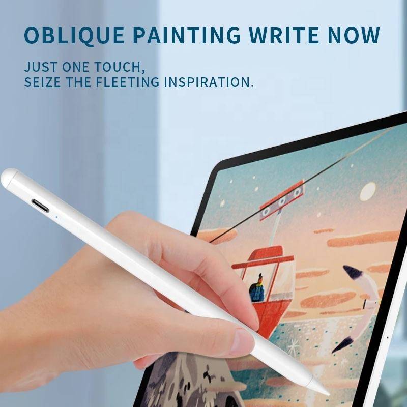 Kapazitiver iPad-Stift mit Batterieanzeige und Schnellladung White