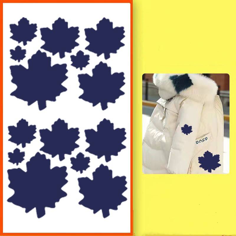 Selbstklebender Reparaturflicken im Ahornblatt-Design 10-teilig DarkBlue