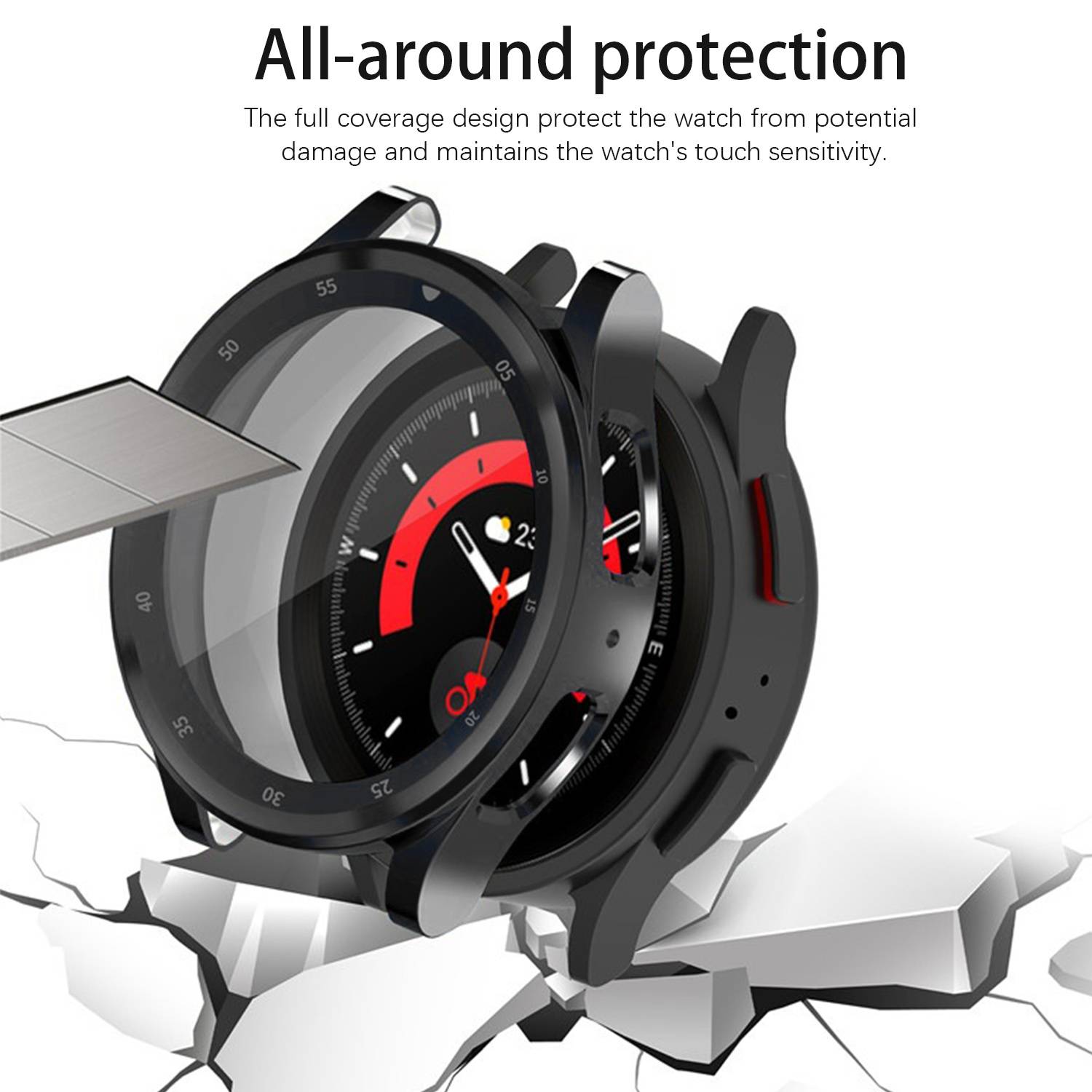 Vollständige Schutzhülle für Samsung Watch 5 Pro Black