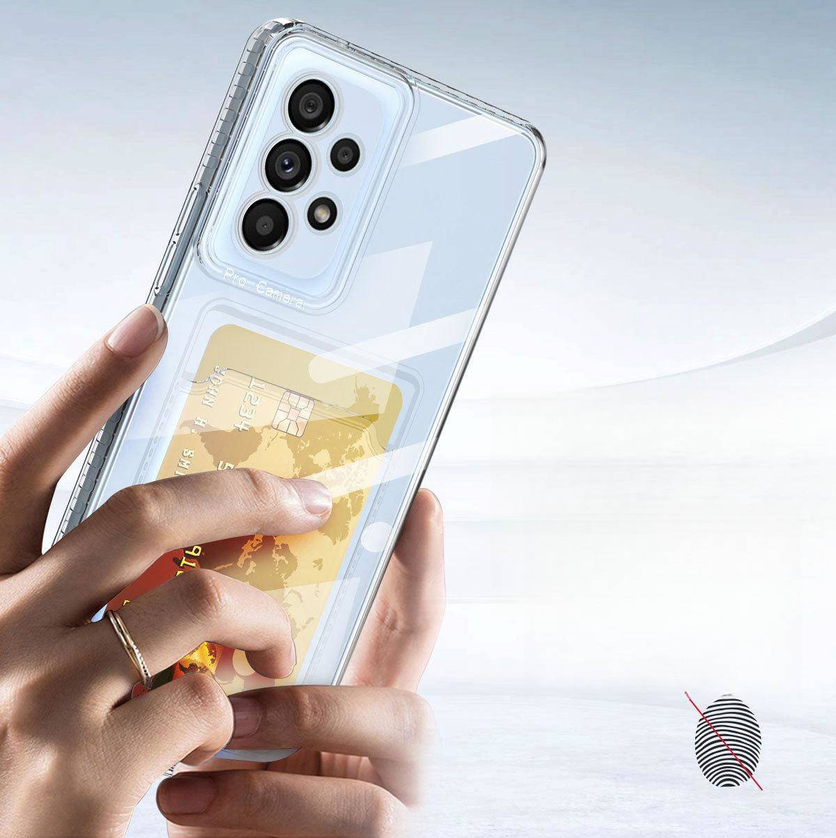 Transparente Schutzhülle mit Kartenhalter für Samsung Samsung Galaxy S24 Plus