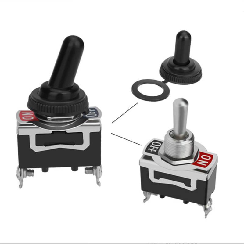 2-Stufen-Wippschalter mit wasserdichter Kappe (5er-Pack) Black